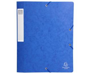 Archivbox Cartobox, flach geliefert Rücken 40mm aus Colorspan-Karton, mit 3 Klappen und Gummizug, 25x33cm für DIN A4 - Blau