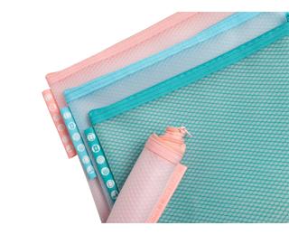 Pochette à fermeture éclair en plastique souple Chromaline pastel - A5 - Couleurs assorties