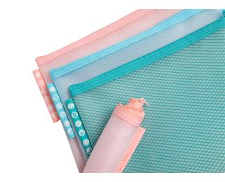 Confezione da 3 buste con zip Chromaline in plastica morbida - A5 - Colori assortiti