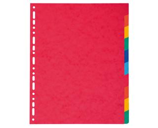 Intercalaires en véritable carte lustrée souple 225g/m2 FSC® avec 10 onglets neutres 