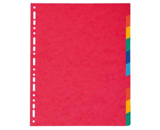 Intercalaires en véritable carte lustrée souple 225g/m2 FSC® avec 10 onglets neutres 