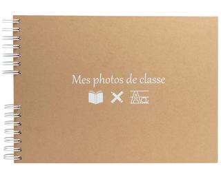 Album photos à spirales 50 pages blanches pour photos de classe 