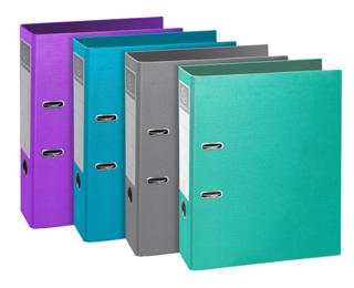 Ordner A4 Prem'Touch, Rückenbreite 80mm, Teksto - Farben sortiert