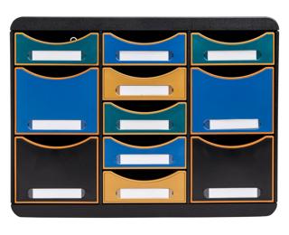 Module de classement Storebox Multi 11 tiroirs Neo Deco - Couleurs assorties