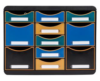 Module de classement Storebox Multi 11 tiroirs Neo Deco - Couleurs assorties
