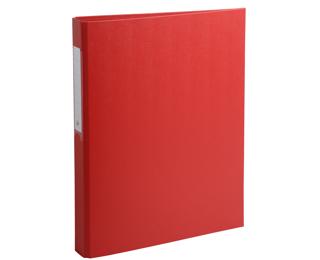 Classeur rembordé polypropylène 2 anneaux ronds de 25mm sur 3eme de couverture - Rouge