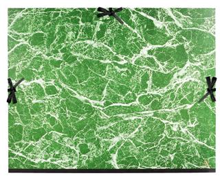 Tekenmap gemarmerd vernist papier met linten 61x76 - B2 - Groen