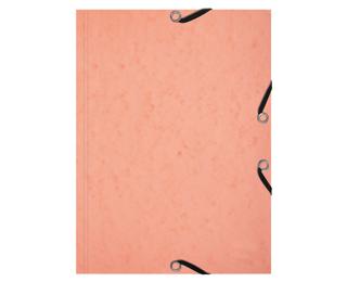 Chemise 3 rabats à élastiques Aquarel + 25 fiches bristol A5 - 4 couleurs assorties - Corail