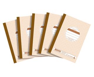 Lot de 5 manifolds - papier autocopiant - quadrillés 5x5 - petits carreaux - duplicata - 50 feuilles - format 14,8 x 10,5 cm - couverture vernie - Avoine