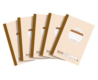 Lot de 5 manifolds - papier autocopiant - quadrillés 5x5 - petits carreaux - duplicata - 50 feuilles - format 14,8 x 10,5 cm - couverture vernie - Avoine