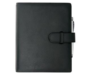 Organiseur Exatime 21 Cali - cuir pleine fleur 19 x 23 cm Semainier Septembre 2025 à Décembre 2026 - 16 mois - Noir