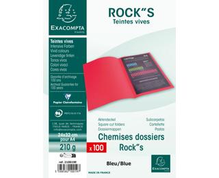 Pack of 100 square cut folders ROCK''S 210 - 24x32cm 