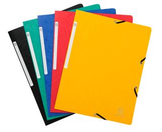 Elasticated folder without flap 400gsm hard glazed mottled premium pressboard- A4 size - Assorted colours