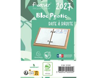 Bloc-pratic Forever recyclé date à droite 8,2 x 12 cm - 2027 