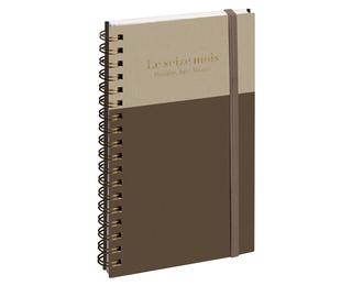 Agenda de poche SAD 16S Gustave 9 x 16 cm Semainier Septembre 2026 à Décembre 2027-16 mois - Taupe