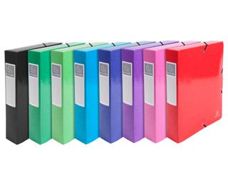 Iderama Elasticated Filing Box, A4 60mm spine - Assorted colours