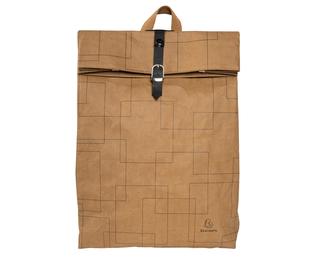 Sac à dos washable paper Eterneco - Brun motifs géométriques