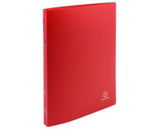 Ringband ondoorschijnende PP met 2 ringen van 15 mm - A4 - Rood