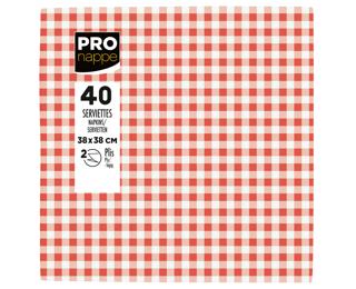 Paquet de 40 serviettes micro-gaufrées ouate décorées 2 plis - 38x40 cm 