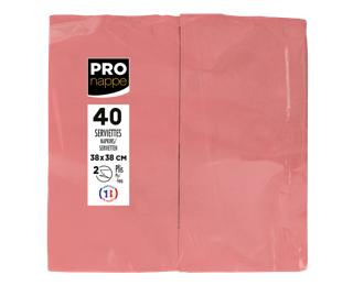 Pack of 40 Micro-Embossed 1/8 Wadded Napkings, 38x38cm. - Old Pink