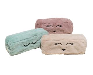 Trousse rectangulaire Fourrure - 22,5x7,5cm - Couleurs assorties