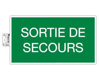 Panneau PVC adhésif Issue de Secours 35x20 cm - Vert