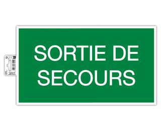 Panneau PP adhésif Issue de Secours 35x20 cm - Vert