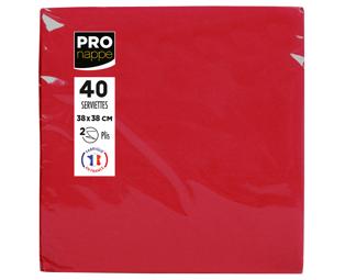 Paquet de 40 serviettes micro-gaufrées ouate 2 plis - 38x38 cm
