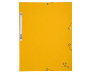 Chemise 3 rabats à élastiques carte lustrée 400g/m2 - A4 - Jaune