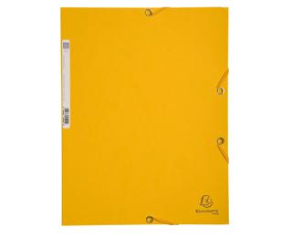 Exacompta Elasticated Folder, 3-Flap, 400gsm Pressboard, A4 - Yellow