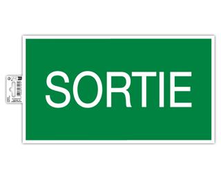 Panneau PVC adhésif antidérapant Sortie 35x20 cm - Vert