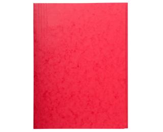 Chemise simple sans élastique avec 3 rabats carte lustrée 400gm2 - A4 - Rouge