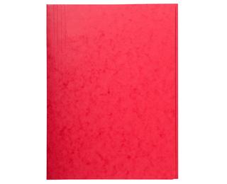 Chemise simple sans élastique avec 3 rabats carte lustrée 400gm2 - A4 - Rouge