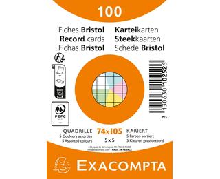 Pack of 100 foil-wrapped index cards - 5x5 squared cardboard, non-perforated 74x105mm 