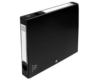Archivbox mit Druckknopf, PP 700µ, Rückenbreite 40mm, 25x33cm für DIN A4, Opak - Schwarz