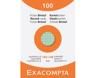 Étui de 100 fiches - bristol quadrillé 5x5 105x148mm 