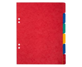 Intercalaires carte lustrée 225g 6 positions - format écolier 17x22cm - Couleurs assorties