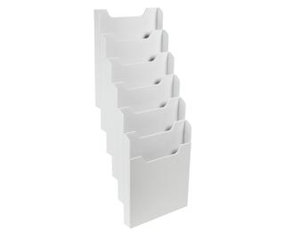 Verticale muurfolderhouder 6vak A4 grijs 