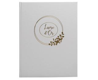Gästebuch, 100 Seiten, Goldschnitt, Ringflower - Weiß