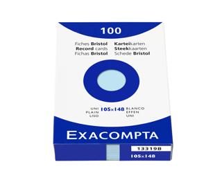 Étui de 100 fiches - bristol uni non perforé 105x148mm - Bleu ciel