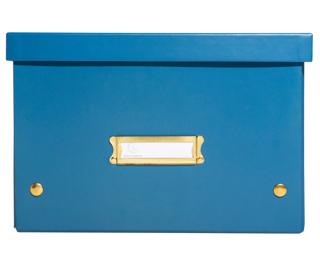 Boîte de rangement à plat carton 27x36x19cm Néo Déco - Bleu de France