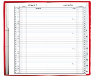Recharge agenda de poche Exaplan 16 9 x 16 cm Planning mensuel Janvier à Décembre 2027