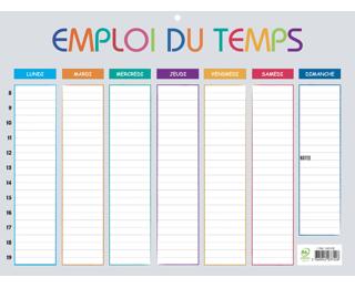 Emploi du temps Multicolore 29,5 x 22 cm 