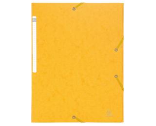 Chemises à élastiques carte lustrée 3 rabats monobloc - Jaune