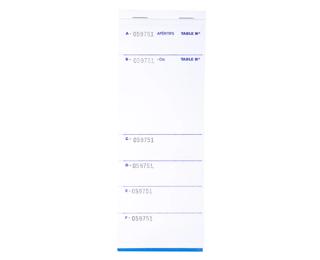 Bloc Brasserie 50 feuillets autocopiants numérotés en dupli - Format 9,6x26 cm