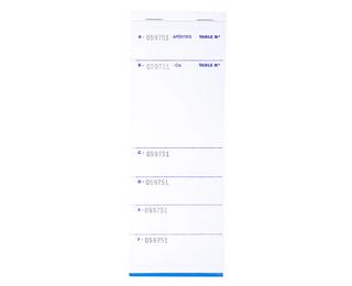 Bloc Brasserie 50 feuillets autocopiants numérotés en dupli - Format 9,6x26 cm