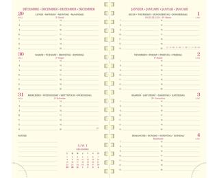 Recharge Agenda de poche Eurotime 16S spiralée 9 x 16 cm Semainier Janvier à Décembre 2026