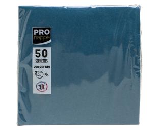 Paquet de 50 serviettes cocktail micro-gaufrées ouate 2 plis - 20x20 cm