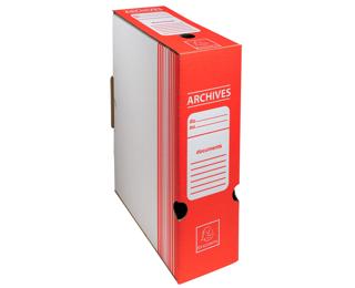 Boite archive Dos 100mm carton ondulé couleurs - 25x34cm - Rouge