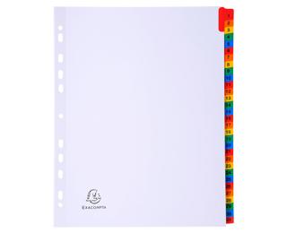 Separadores Separadores con pestañas impresas cartulina blanca 160 g/m 2 Con pestañas de colores reforzadas - Blanco - Blanco